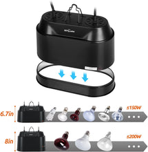Load image into Gallery viewer, REPTIZOO Double Dome Lamp Fixture 2-in1 DRL04
