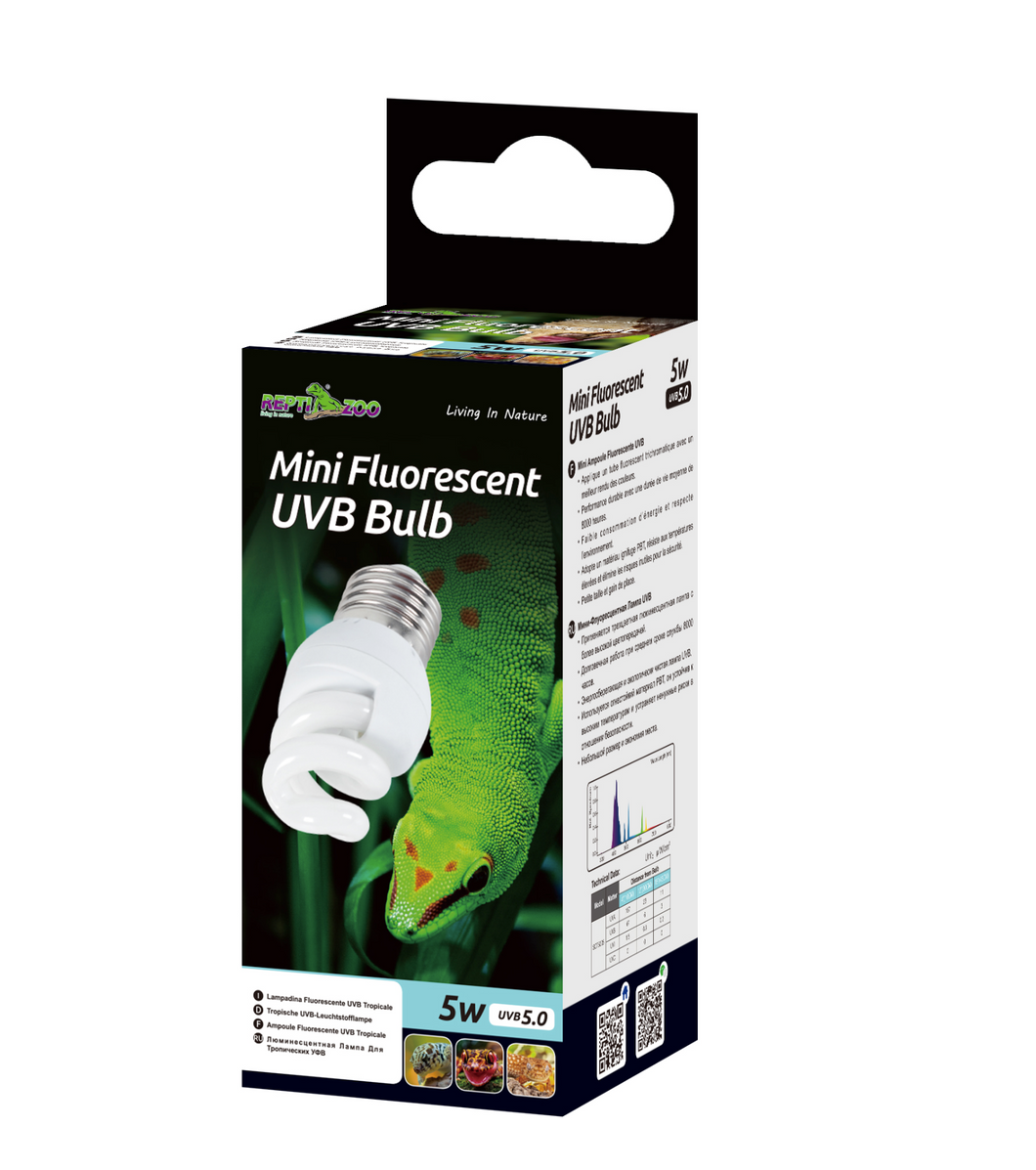 REPTIZOO Mini High Performance Fluorescent Reptile Lamp UVA UVB 5.0 5W (SCT5005)