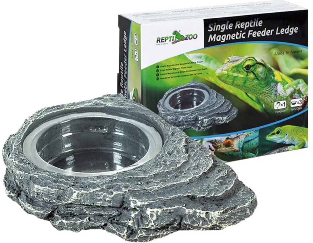 REPTIZOO ARBOREAL SINGLE \ DOUBLE FEEDER ROCK LEDGE MAGNETIC