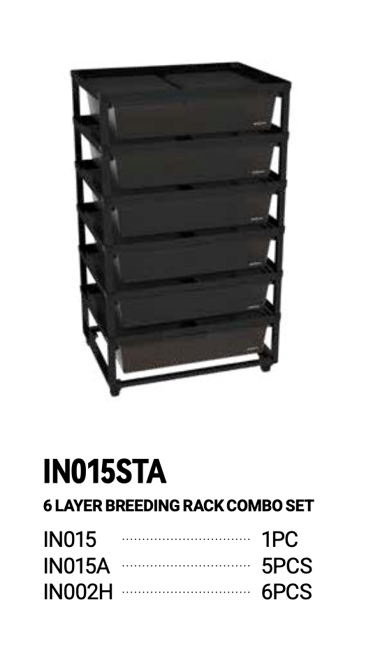 Reptile Breeding Rack System - 4 Slot Enclosure With Heat Pad Slots And Wheels