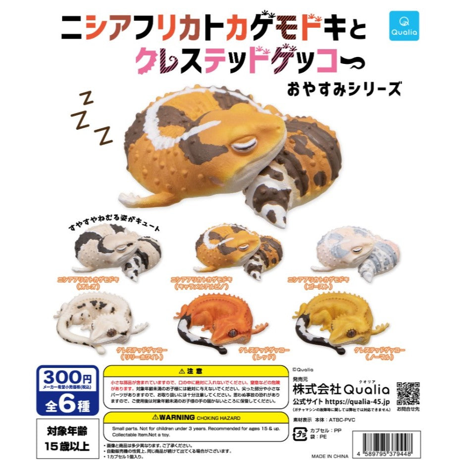 [Capsule Toy] Sleeping LeopaCapsule Toy Sleeping African Fat-tailed Gecko and Crested Gecko - Random Signal Type (6 types in total)