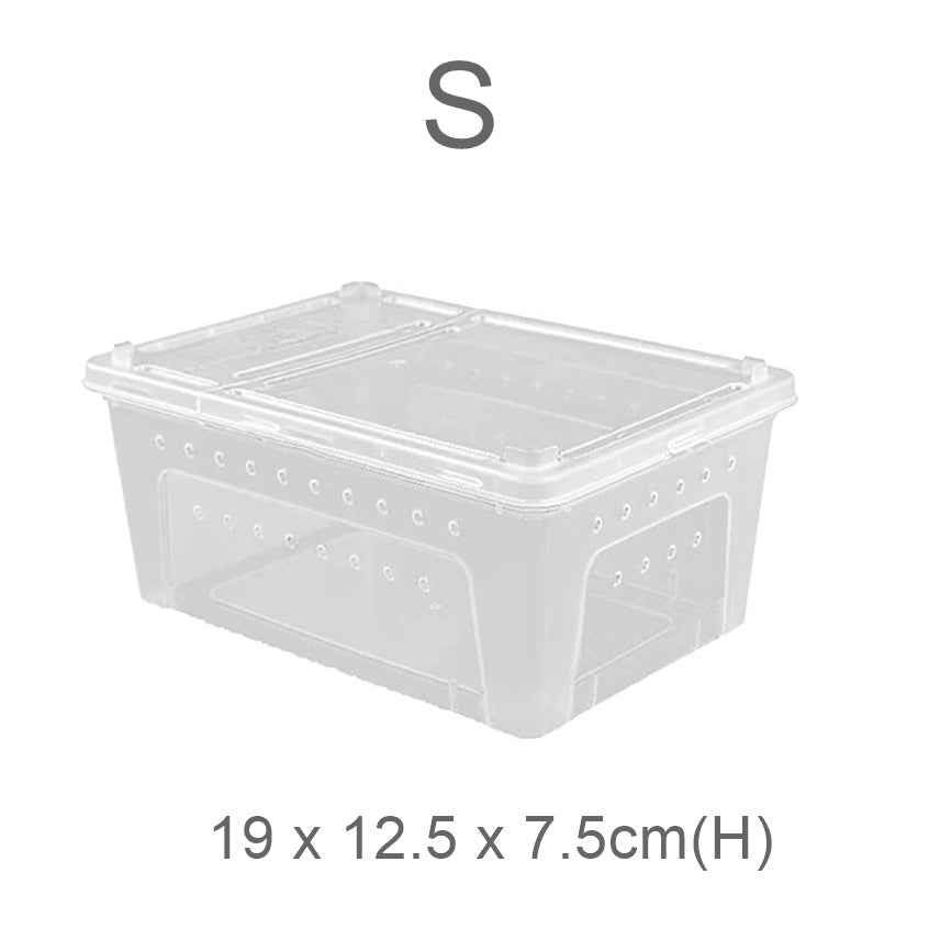 Hinged Lid Reptile Stackable Box (Transparent)
