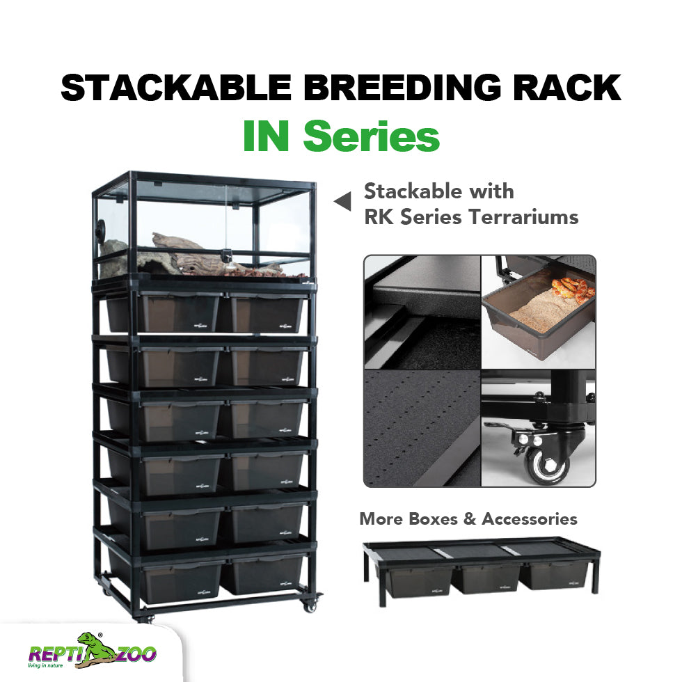 REPTIZOO Aluminum Stackable Breeding Rack (Included Heat Mats for 6 la ...