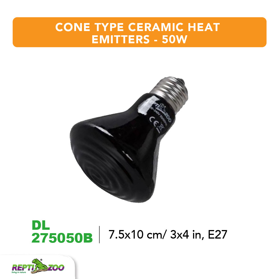 REPTIZOO Cone Type Ceramic Infrared Heat Emitters - Black